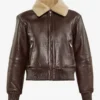 Premium Bronze Luxe Leather Bomber Jacket for Women (3)