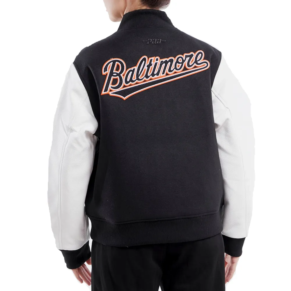 Pro-Standard-Baltimore-Orioles-Womens-Wool-Leather-Varsity-Jacket-LeatherMoto