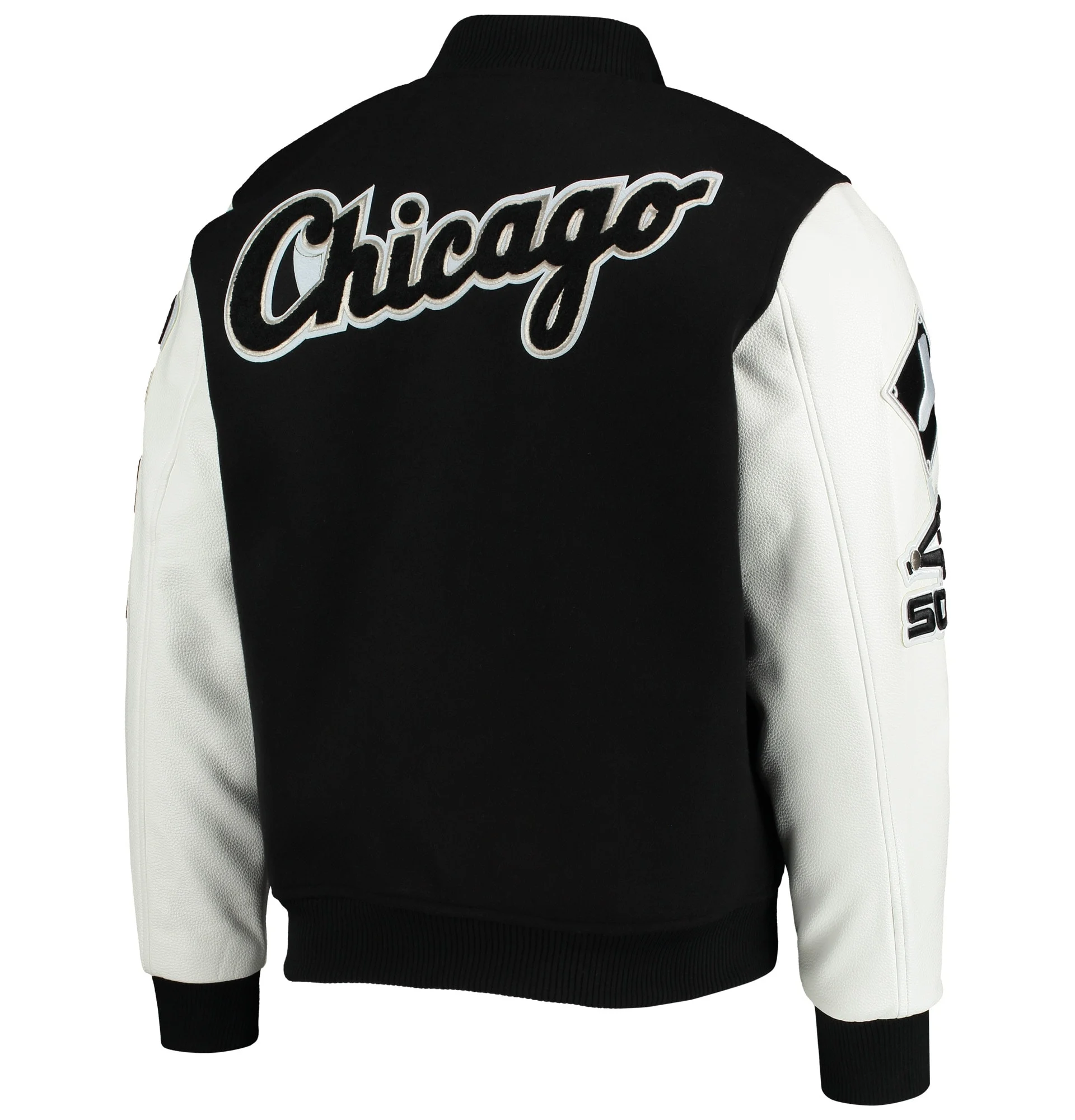 Pro-Standard-Black-White-Chicago-White-Sox-Varsity-Logo-Jacket-leather moto2
