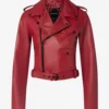 Rebel Charm Red Women Leather Biker Jacket (1)
