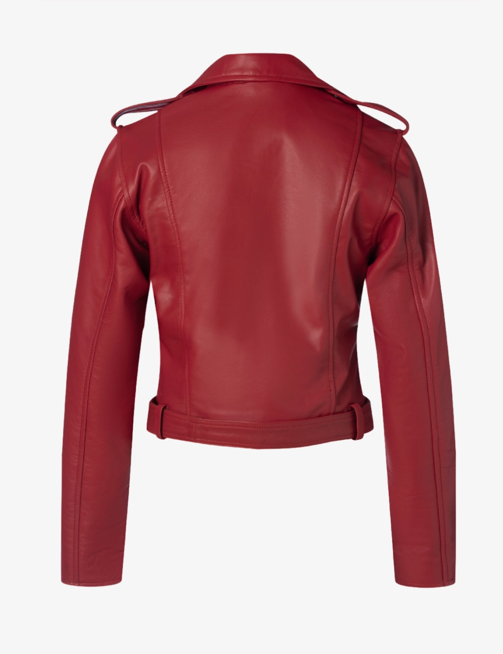 Rebel Charm Red Women Leather Biker Jacket (3)