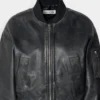 Retro Polo Black Cropped Leather Blouson Jacket – Effortless Chic