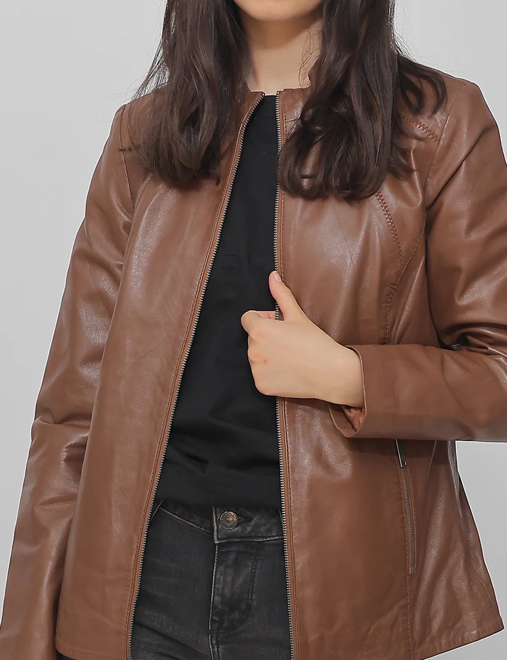 Rich Cognac Timeless Bomber Nappa Leather Jacket (3)