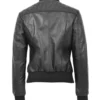 Sable Luxe Women's Black Quilted Leather Bomber Jacket (2)