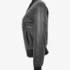 Sable Luxe Women's Black Quilted Leather Bomber Jacket (4)