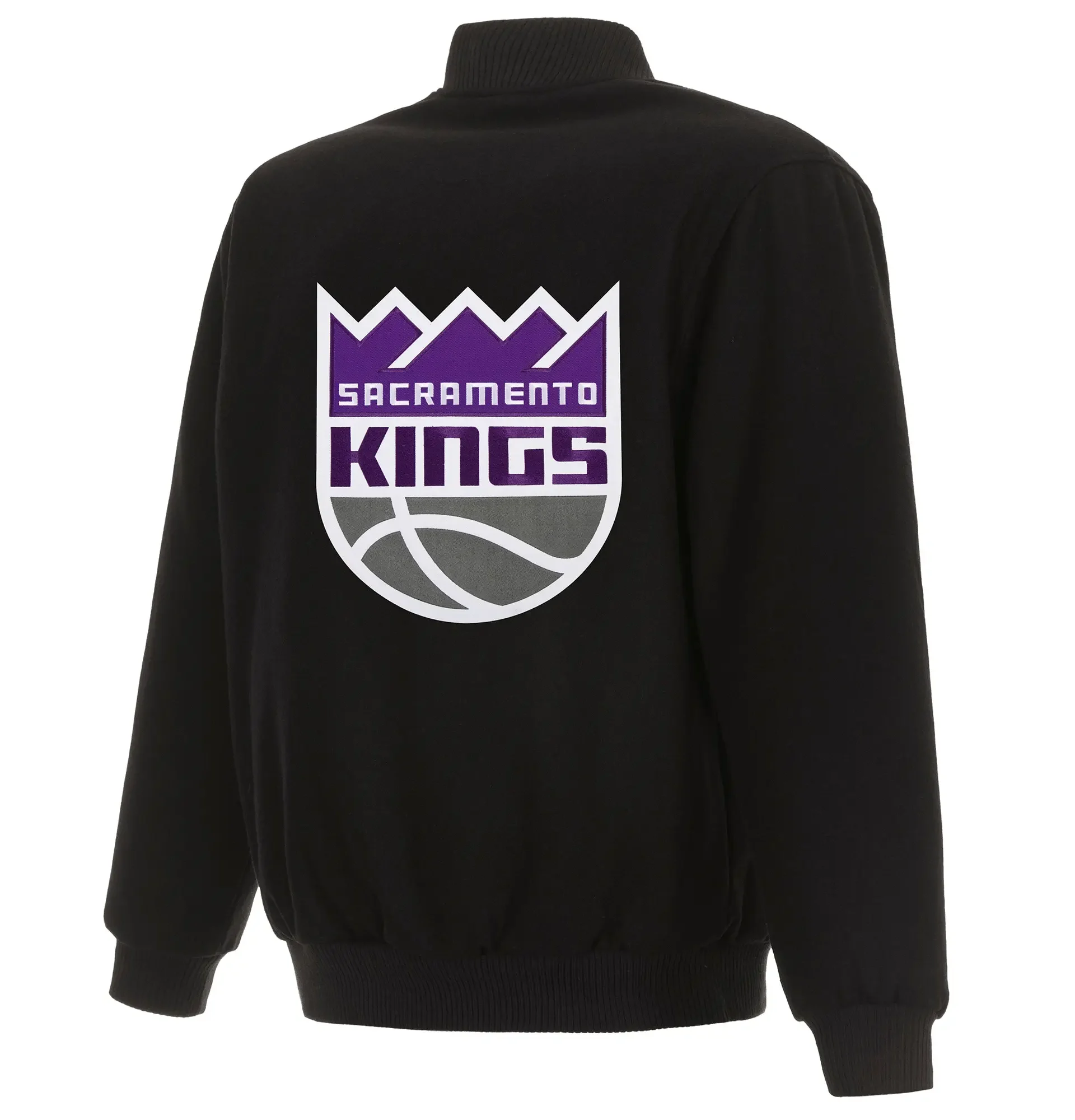 Sacramento-Kings-Reversible-Full-Snap-Black-Wool-Varsity-Jacket-LeatherMoto