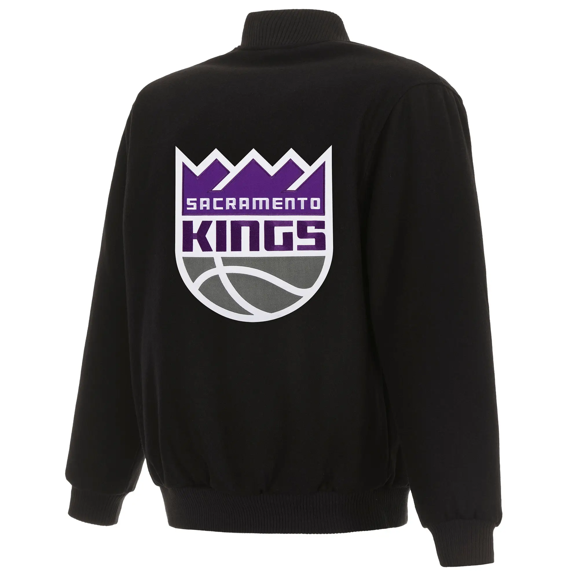 Sacramento-Kings-Reversible-Full-Snap-Black-Wool-Varsity-Jacket-LeatherMoto