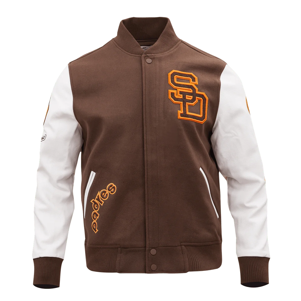 San-Diego-Padres-Classic-Logo-Brown-White-Varsity-Jacket-LEATHER MOTO 2