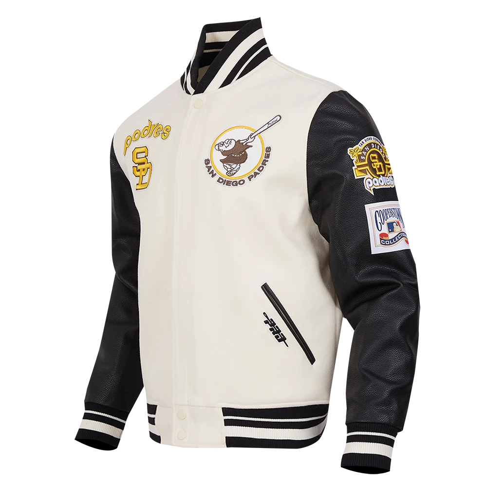 San-Diego-Padres-Retro-Classic-White-And-Black-Varsity-Jacket-LEATHER MOTO 1