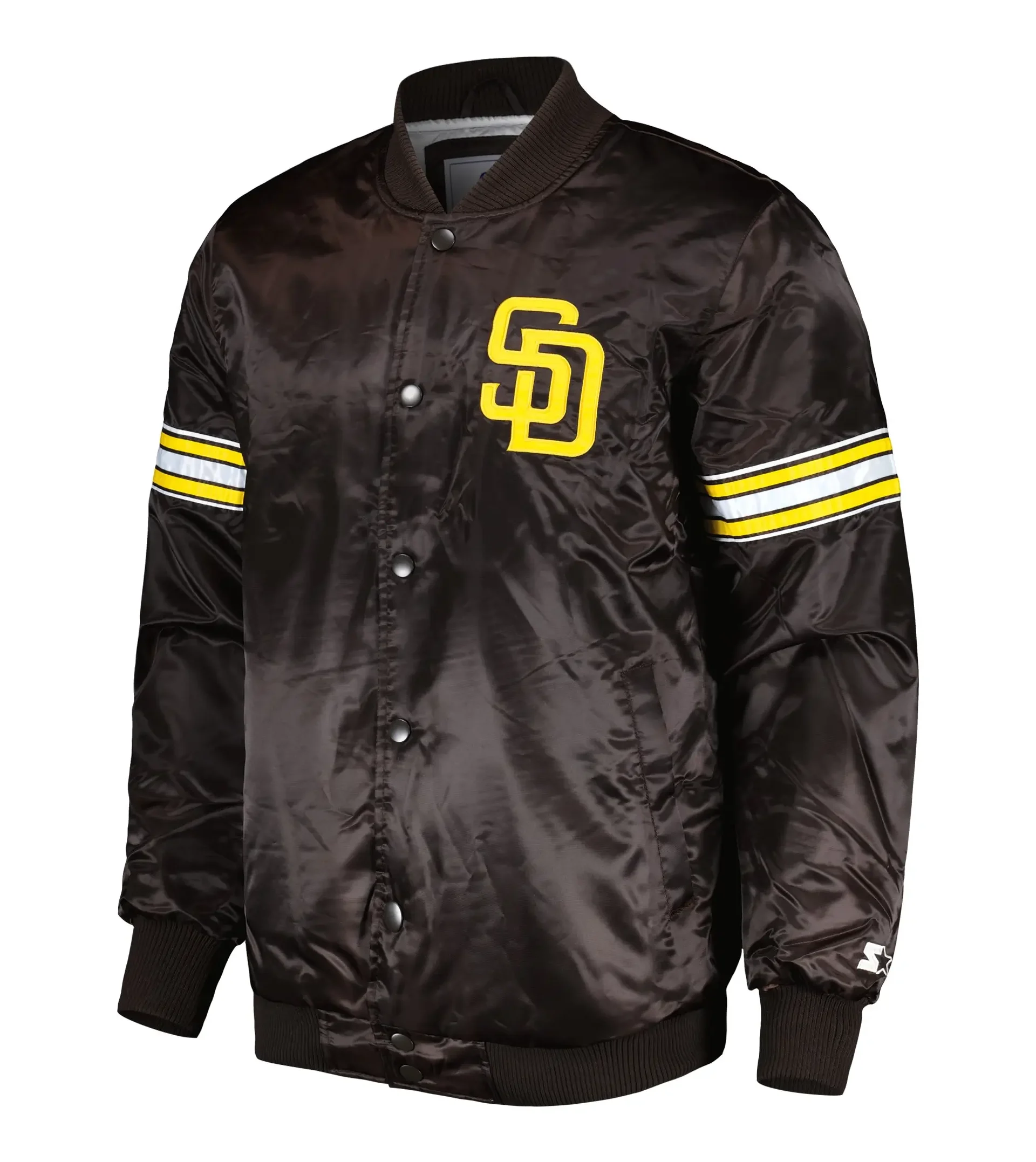 San-Diego-Padres-Satin-Brown-Varsity-Jacket-LEATHER MOTO 1