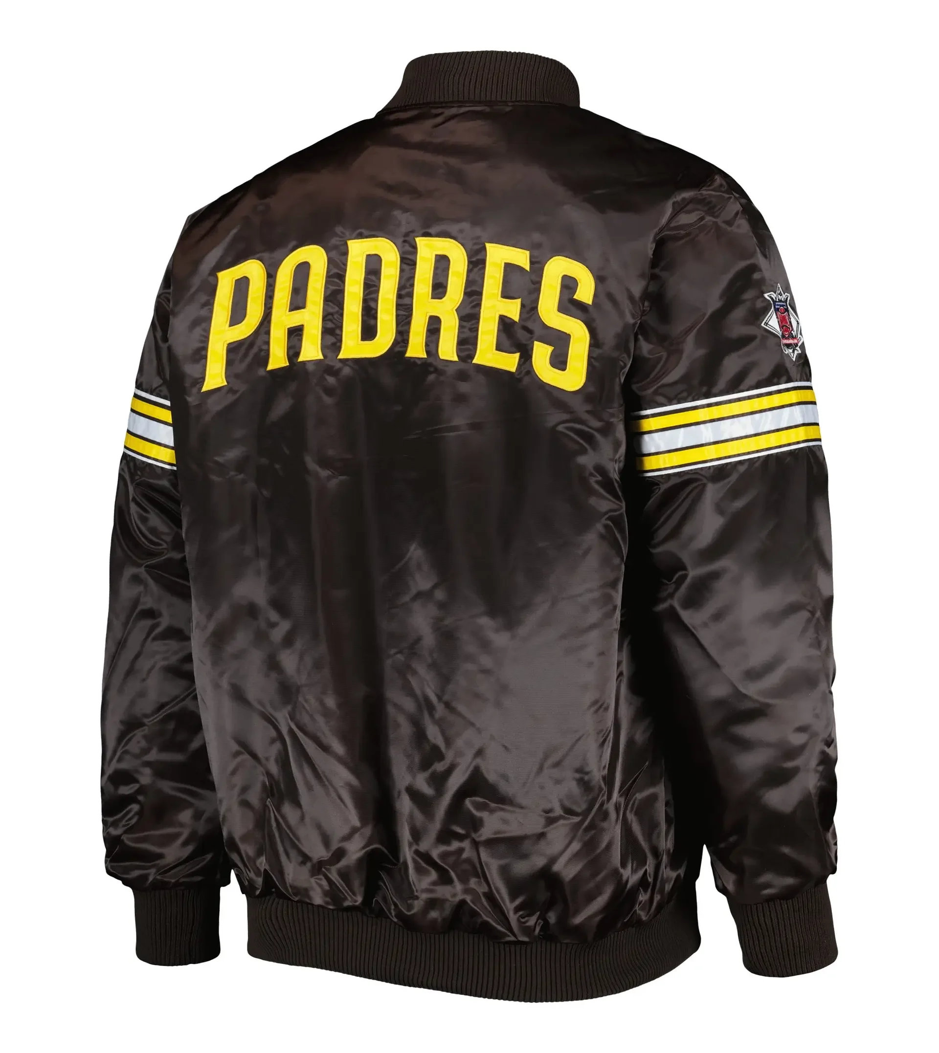 San-Diego-Padres-Satin-Brown-Varsity-Jacket-LEATHER MOTO 2