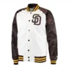 San-Diego-Padres-Satin-Varsity-Jacket-White-Brown-LEATHER MOTO 1