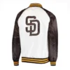 San-Diego-Padres-Satin-Varsity-Jacket-White-Brown-LEATHER MOTO 2
