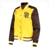 San-Diego-Padres-Starter-Gold-Satin-Varsity-Jacket-LEATHER MOTO 1