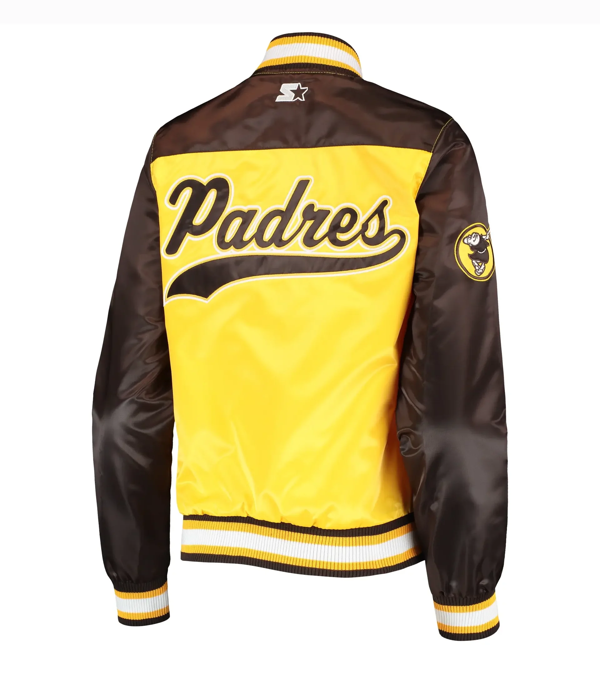 San-Diego-Padres-Starter-Gold-Satin-Varsity-Jacket-LEATHER MOTO 2