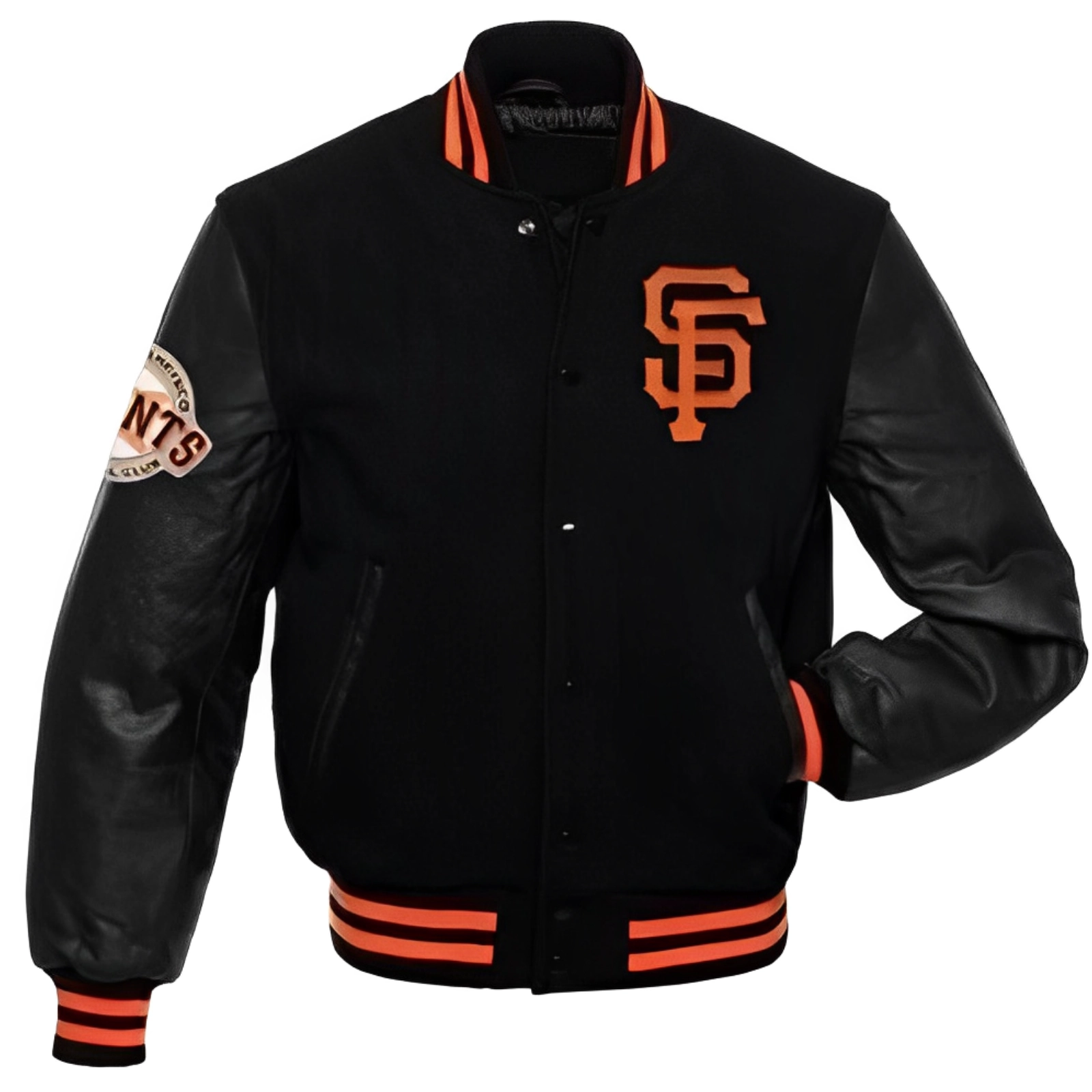 San-Francisco-Giants-Letterman-Black-Wool-Leather-Varsity-Jacket-LEATHER MOTO 1