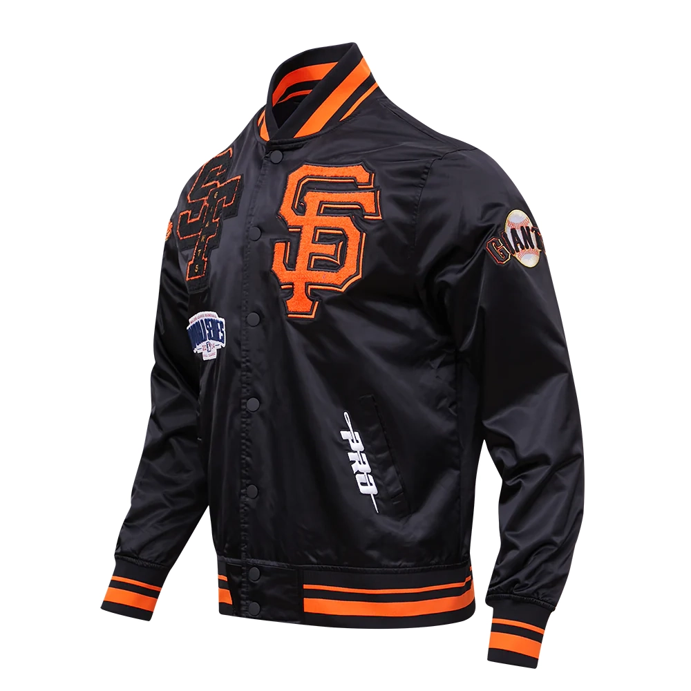 San Francisco Mashup Giants Black Satin Varsity Jacket