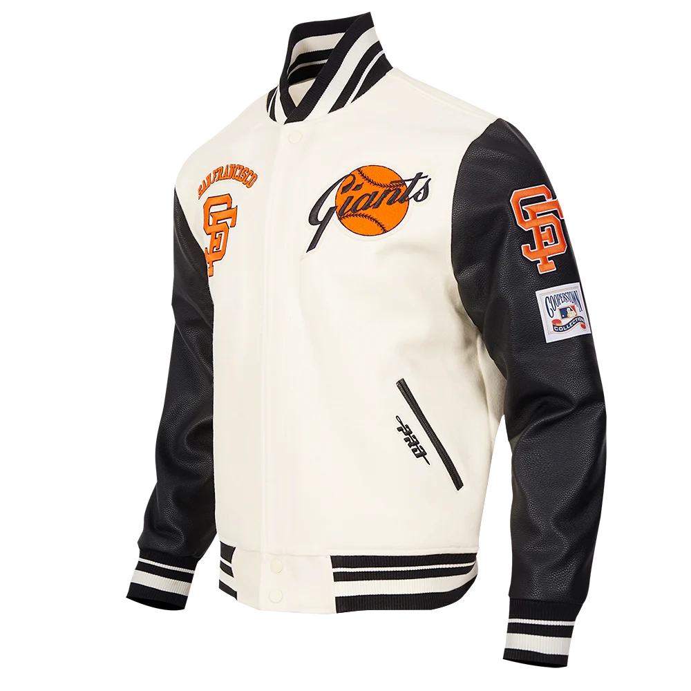 San-Francisco-Giants-Pro-Standard-Retro-Classic-White-Black-Varsity-Jacket-leather moto 1
