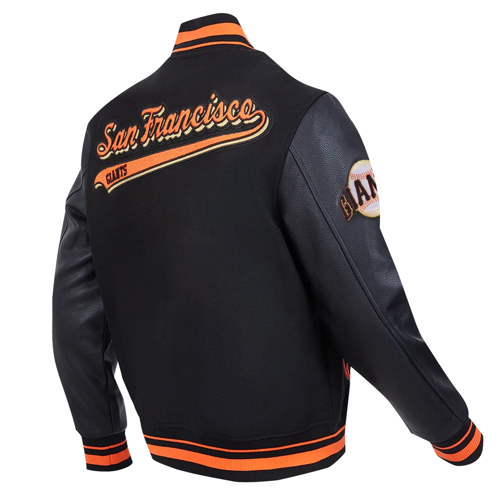 San-Francisco-Giants-Pro-Standard-Script-Tail-Black-Varsity-Jacket-leather moto 3