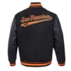 San-Francisco-Giants-Pro-Standard-Script-Tail-Black-Varsity-Jacket-leather moto 4