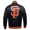 San-Francisco-Giants-Script-Tail-Black-Satin-Varsity-Jacket-leather moto 4