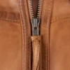 Sandy Tan Dye Leather Cafe Racer Jacket (4)