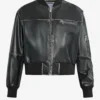 Scarlett Vintage Luxe Women's Leather Bomber Black Jacket (1)