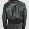 Scarlett Vintage Luxe Women's Leather Bomber Black Jacket (3)