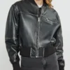 Scarlett Vintage Luxe Women's Leather Bomber Black Jacket (4)