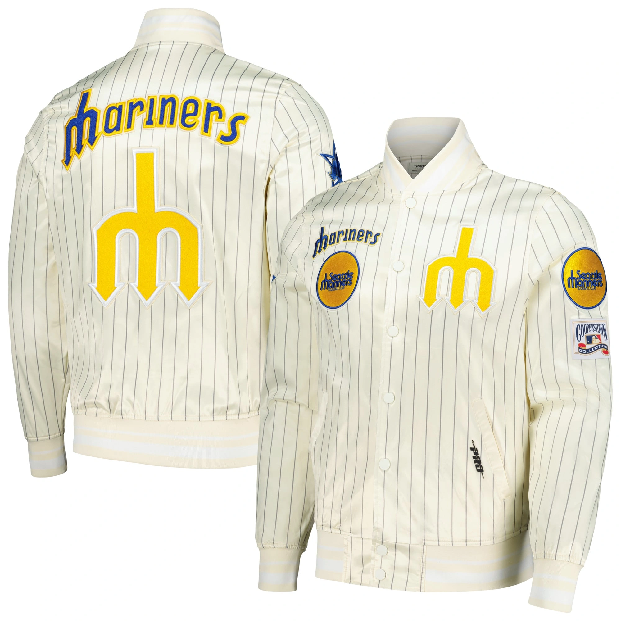 Seattle-Mariners-Pro-Standard-Cooperstown-Pinstripe-Full-Snap-Satin-Varsity-Jacket-leather moto 3
