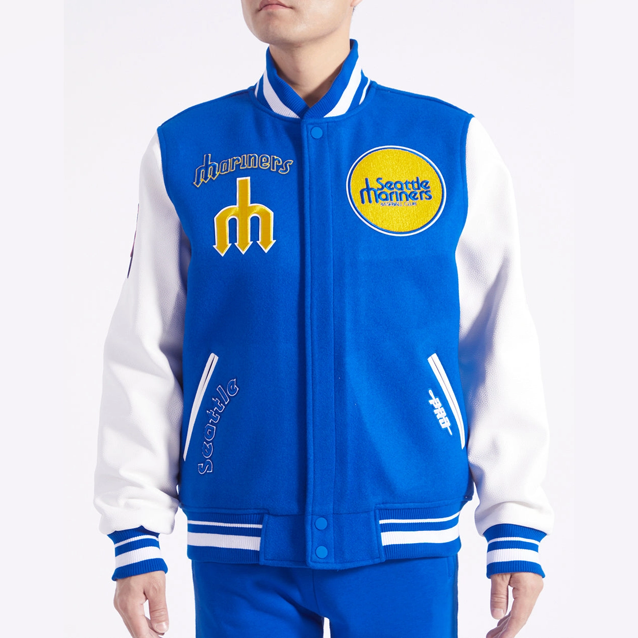 Seattle-Mariners-Pro-Standard-Retro-Classic-Rib-Wool-Leather-Varsity-Jacket-leather moto 2