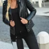Silver Strike Women's Black Leather Jacket (1)