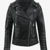 Silver Strike Women's Black Leather Jacket (2)