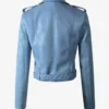 Skybound Slim Blue Biker Style Jacket – Chic Real Leather Design