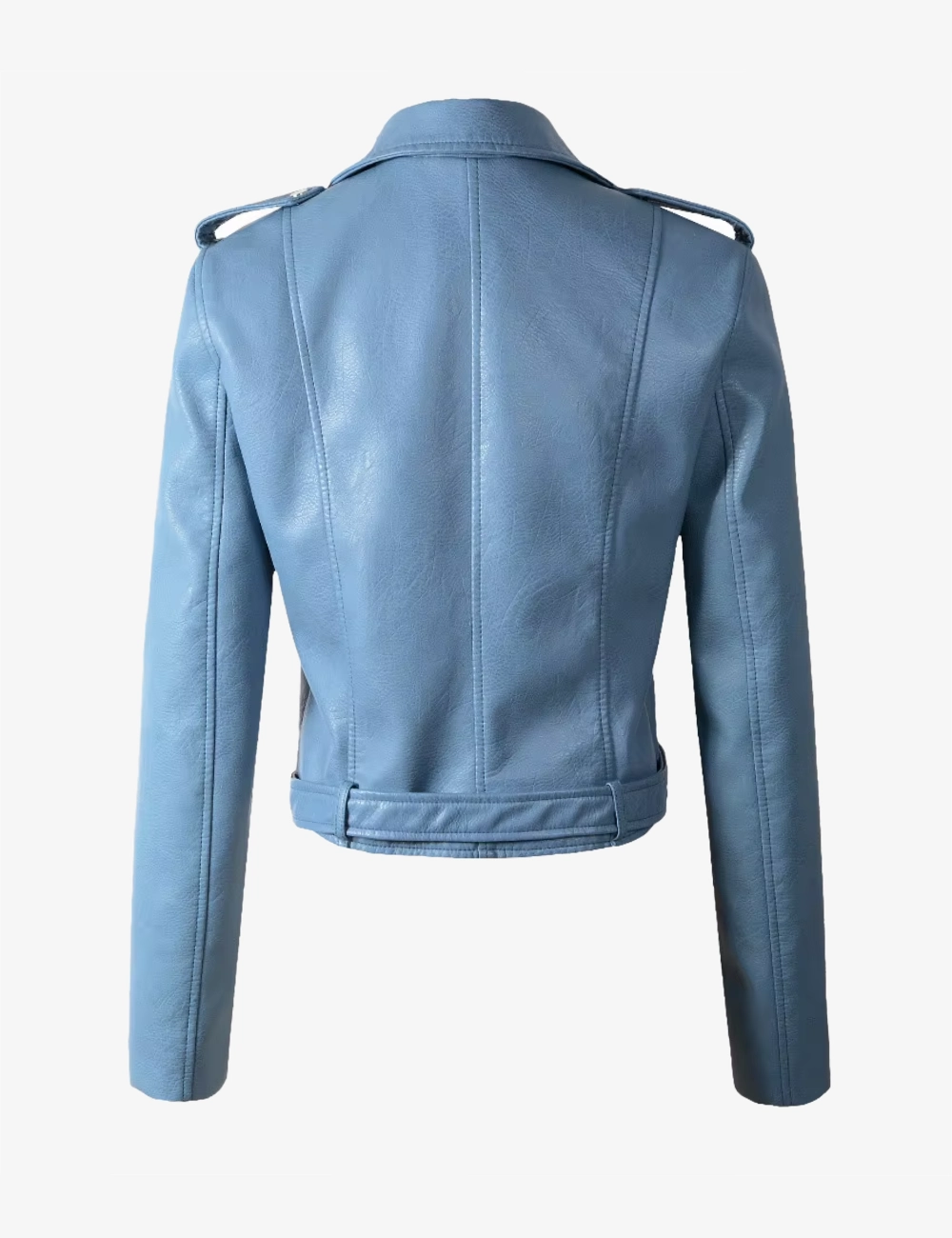 Skybound Slim Blue Biker Style Jacket – Chic Real Leather Design