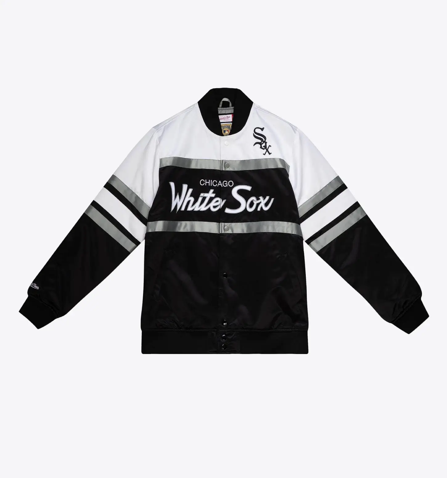 Special-Script-Heavyweight-Satin-Jacket-Chicago-White-Sox leather moto 1