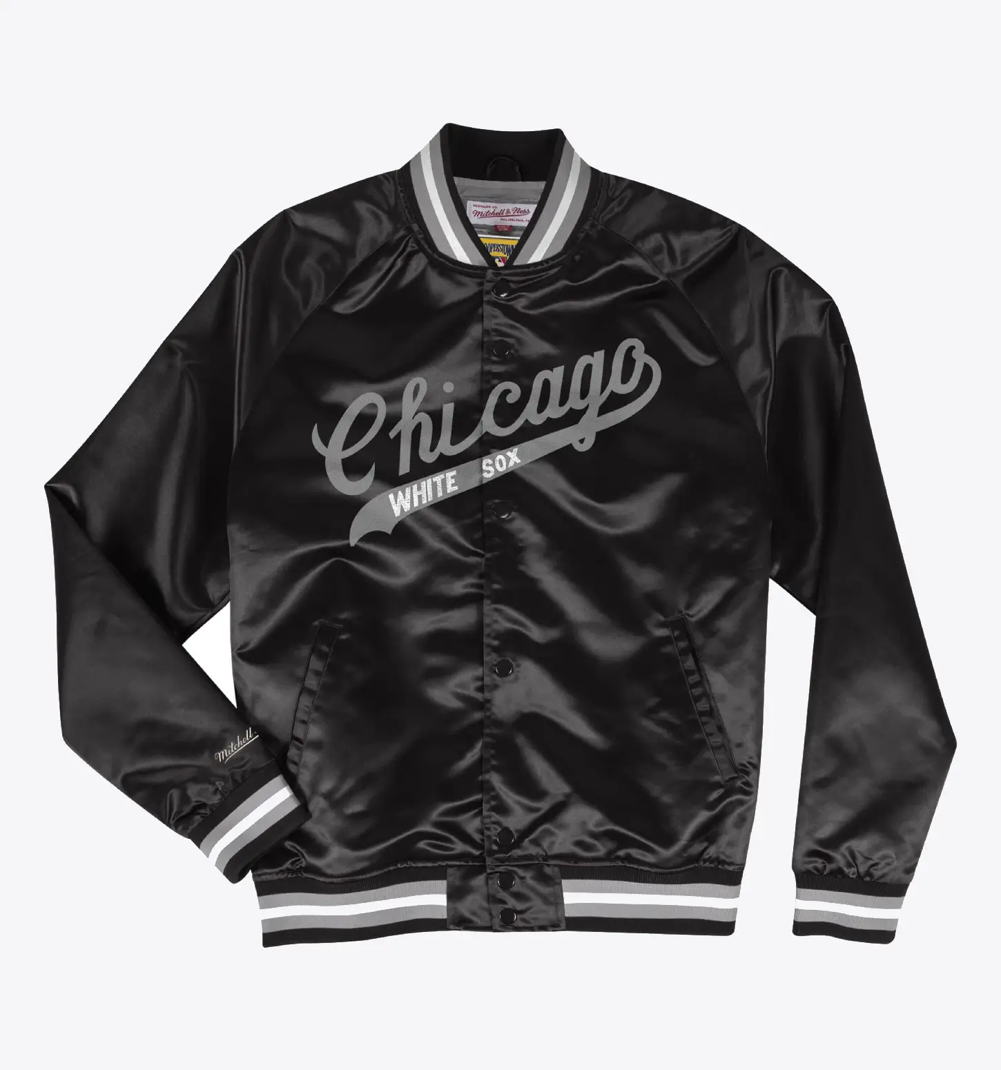 Special-Script-Lightweight-Satin-Jacket-Chicago-White-Sox leather moto 1