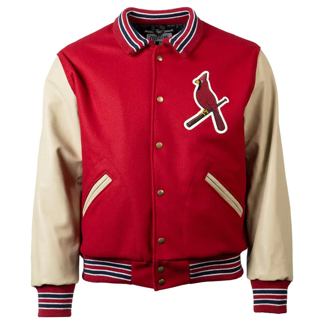 St.-Louis-Cardinals-1950-Authentic-Red-Wool-Leather-Varsity-Jacket-LEATHER MOTO 1