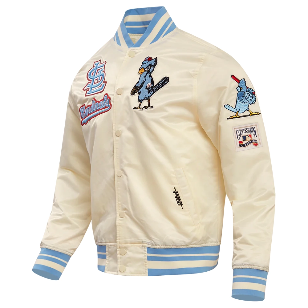 St.-Louis-Cardinals-Pro-Standard-Retro-Classic-White-Satin-Varsity-Jacket-LEATHER MOTO 1