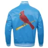 St.-Louis-Cardinals-Pro-Standard-Script-Tail-Blue-Satin-Varsity-Jacket-LEATHER MOTO 4