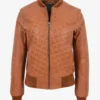 Storm Queen Women's Black Diamond Quilted Leather Bomber Jacket (1)