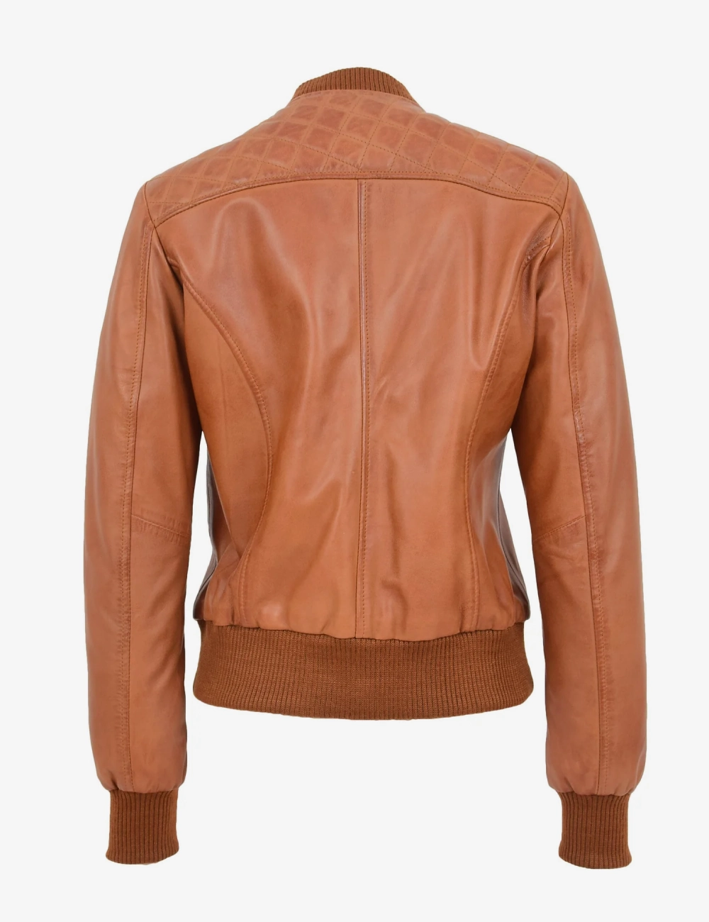 Storm Queen Women's Black Diamond Quilted Leather Bomber Jacket (2)