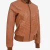 Storm Queen Women's Black Diamond Quilted Leather Bomber Jacket (3)
