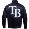 Tampa-Bay-Rays-Pro-Standard-25th-Anniversary-Full-Snap-Satin-Varsity-Jacket-leather moto 2