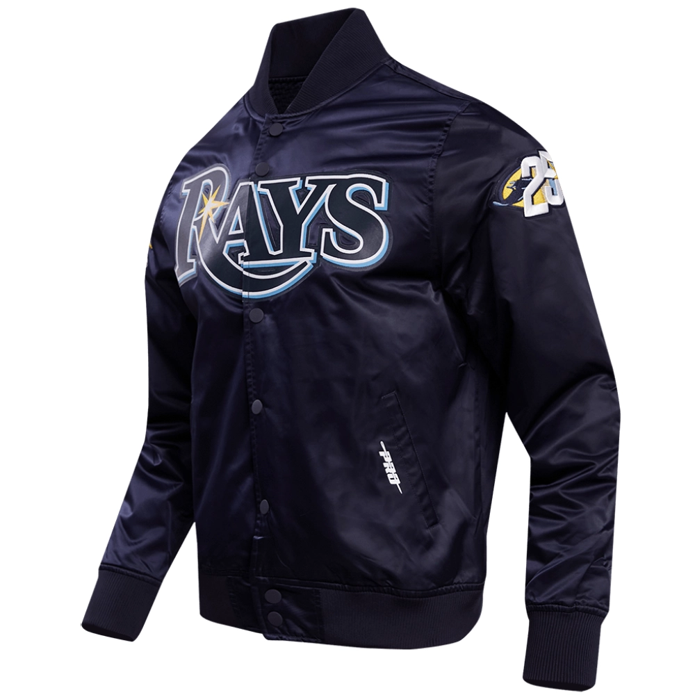 Tampa-Bay-Rays-Pro-Standard-25th-Anniversary-Full-Snap-Satin-Varsity-Jacket-leather moto 3