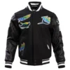 Tampa-Bay-Rays-Pro-Standard-Black-Wool-Leather-Varsity-Jacket-leather moto 1