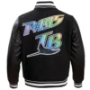 Tampa-Bay-Rays-Pro-Standard-Black-Wool-Leather-Varsity-Jacket-leather moto 2