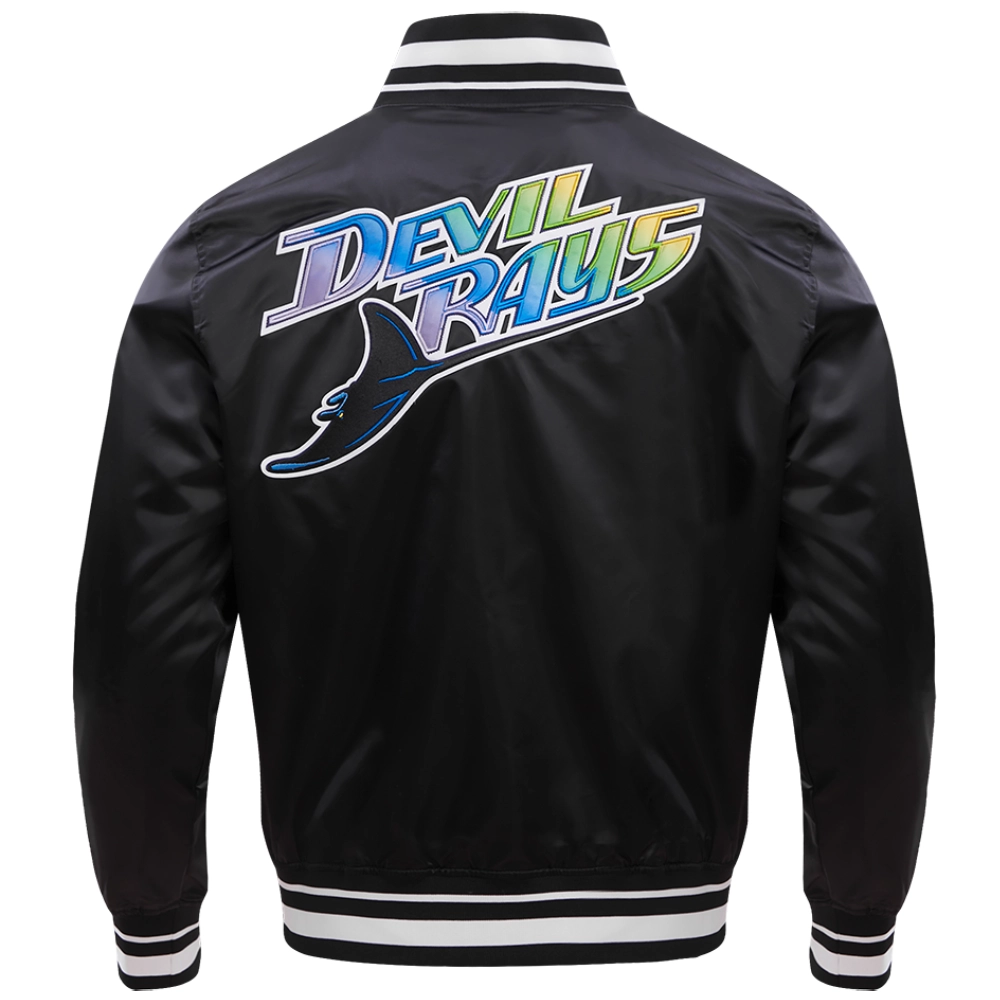 Tampa-Bay-Rays-Pro-Standard-Satin-Varsity-Black-Jacket-leather moto 2
