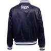 Tampa-Bay-Rays-Pro-Standard-Script-Tail-Full-Snap-Satin-Varsity-Jacket-leather moto 2