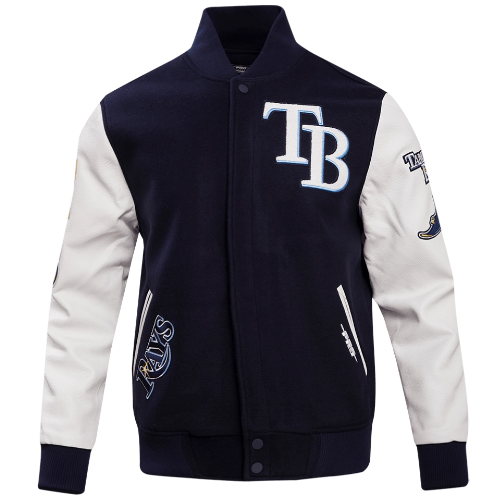 Tampa Bay Rays Pro Standard Wool & Leather Letterman Varsity Jacket - Image 5